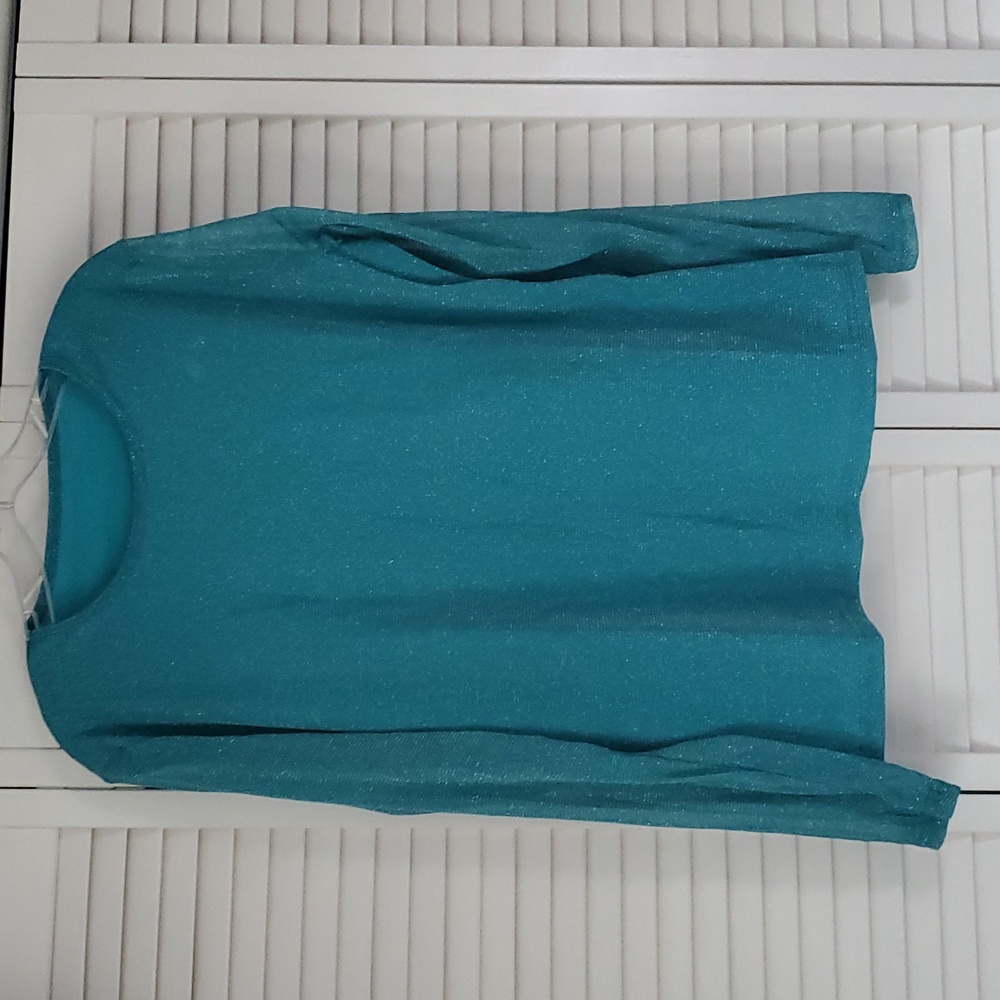 Elegant Teal Shimmering Top - Picture 3 of 10